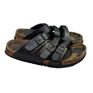 Birkenstock Papillio Orlando Bronze Squared 8 Ladies Check Strap Birko Flor